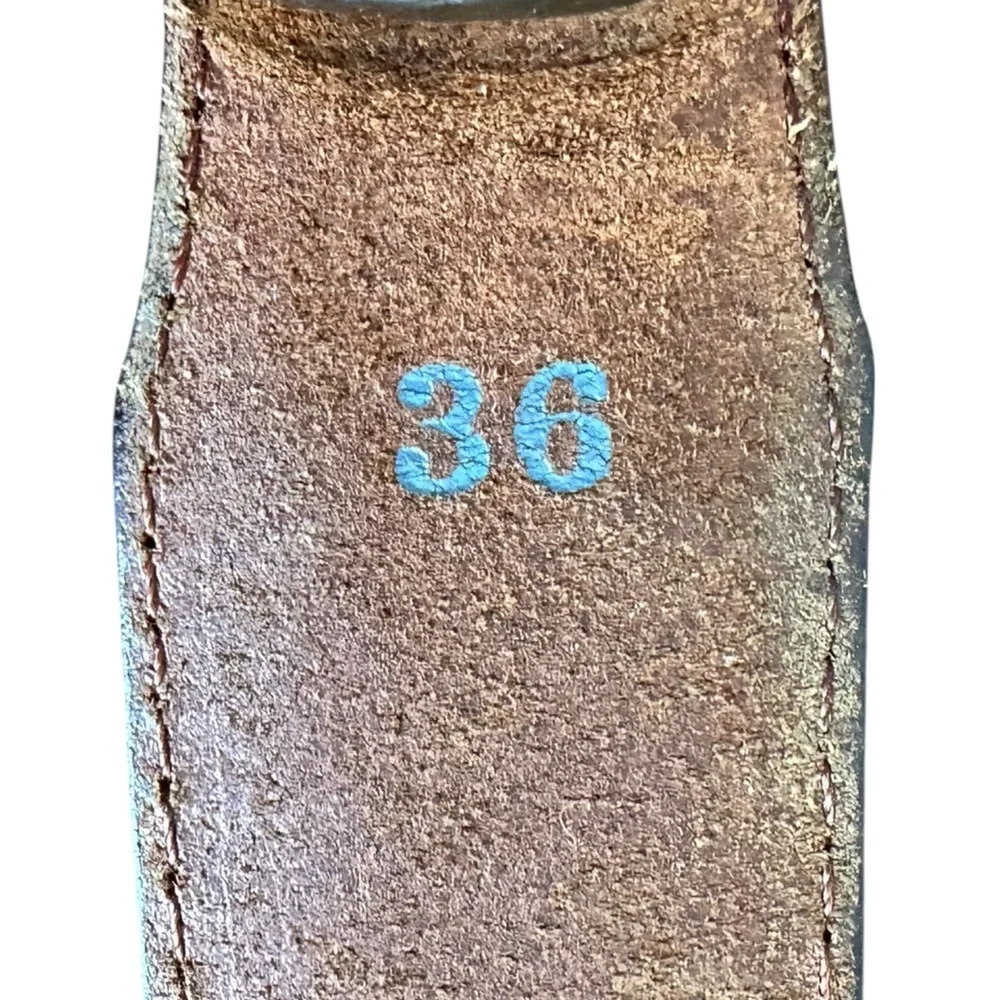 Onyx by Brighton Men's Leather Belt Centered Braided Detail British Tan Size‎ 36